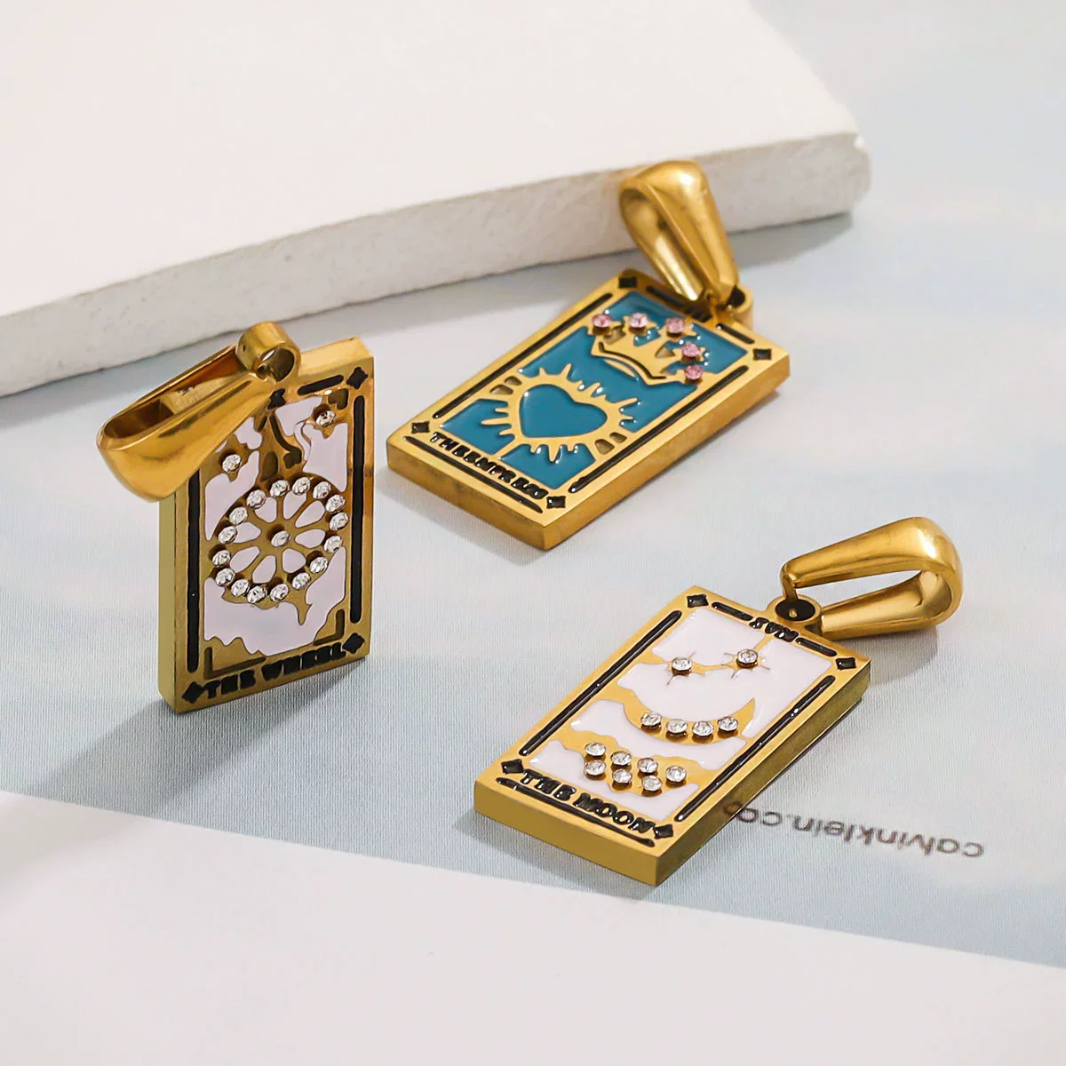 Wholesale Tarot Retro Pendant Jewelry Stainless Steel Rectangular Electroplating - Image 2