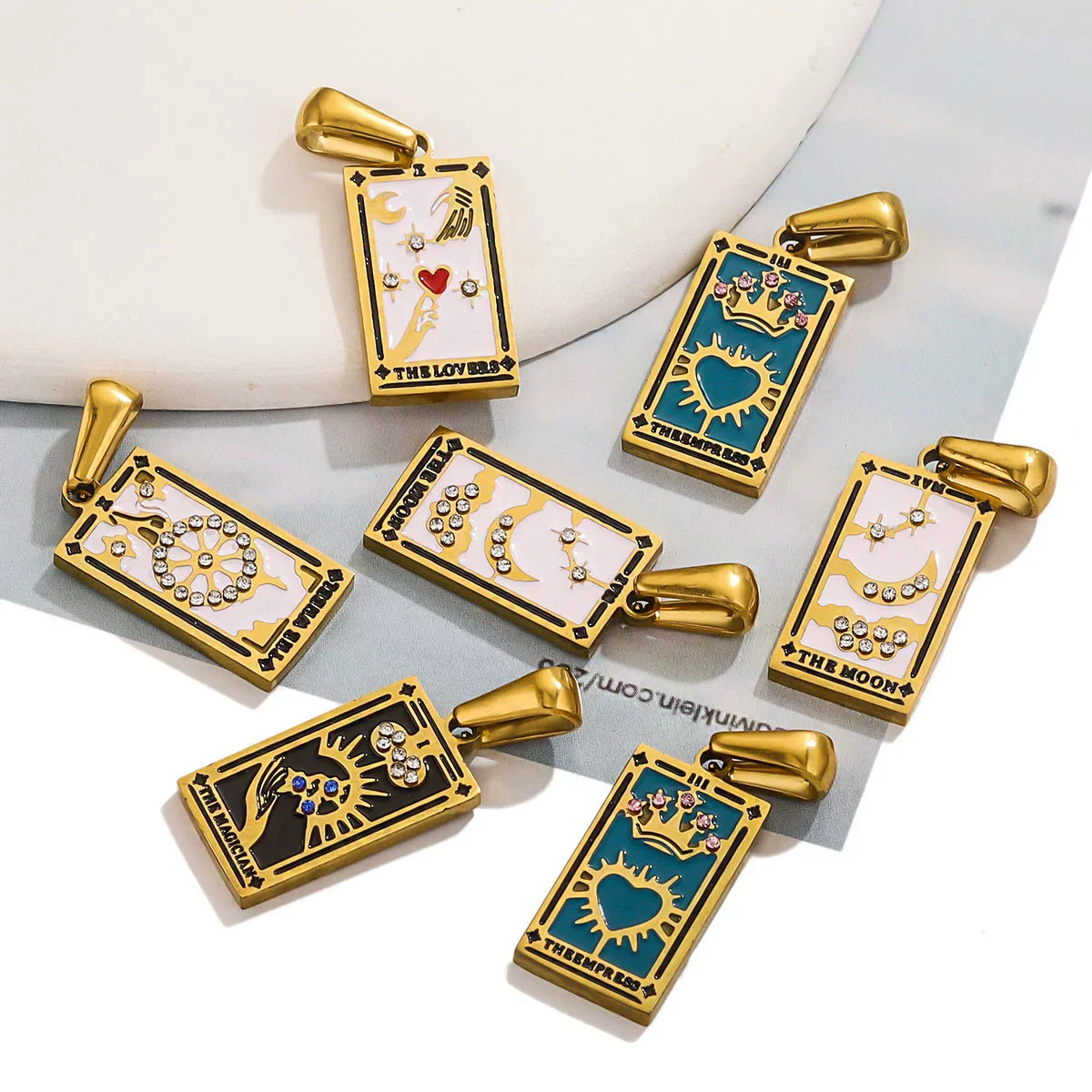 Wholesale Tarot Retro Pendant Jewelry Stainless Steel Rectangular Electroplating - Image 3