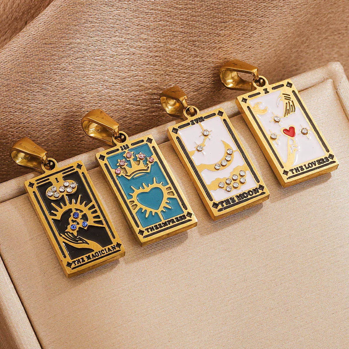 Wholesale Tarot Retro Pendant Jewelry Stainless Steel Rectangular Electroplating - Image 4