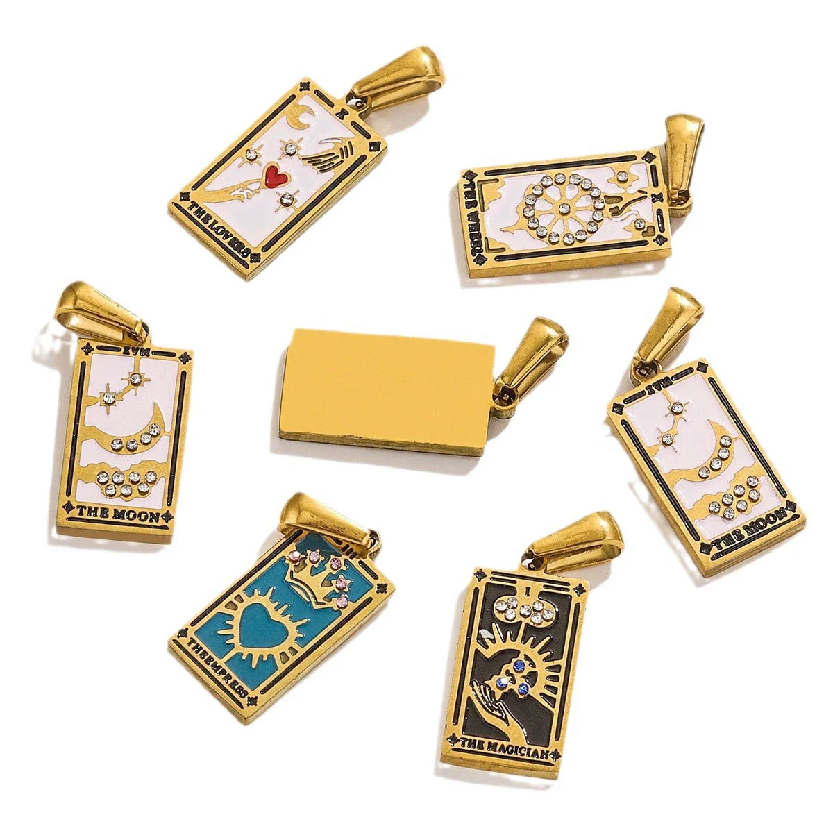 Wholesale Tarot Retro Pendant Jewelry Stainless Steel Rectangular Electroplating - Image 5