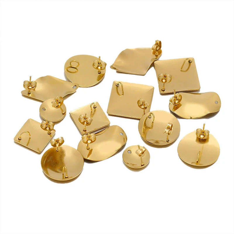 Wholesale Tassel Earrings Stainless Steel Geometric Rhombic Round Irregular Electroplated - Image 2