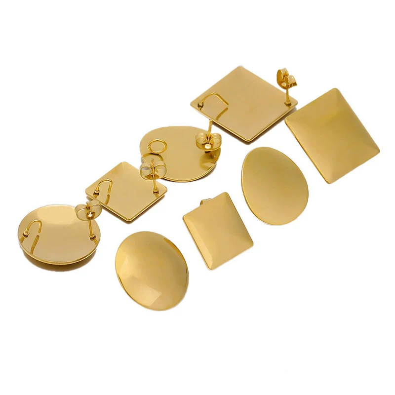 Wholesale Tassel Earrings Stainless Steel Geometric Rhombic Round Irregular Electroplated - Image 4