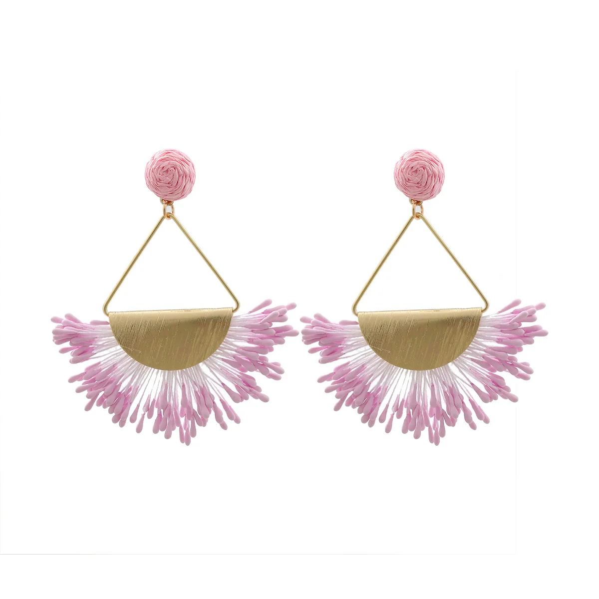 Wholesale Tassel Earrings Zinc Alloy Geometric Hand Knitted Retro Style - Image 10