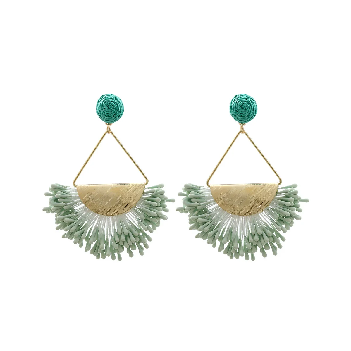 Wholesale Tassel Earrings Zinc Alloy Geometric Hand Knitted Retro Style - Image 5