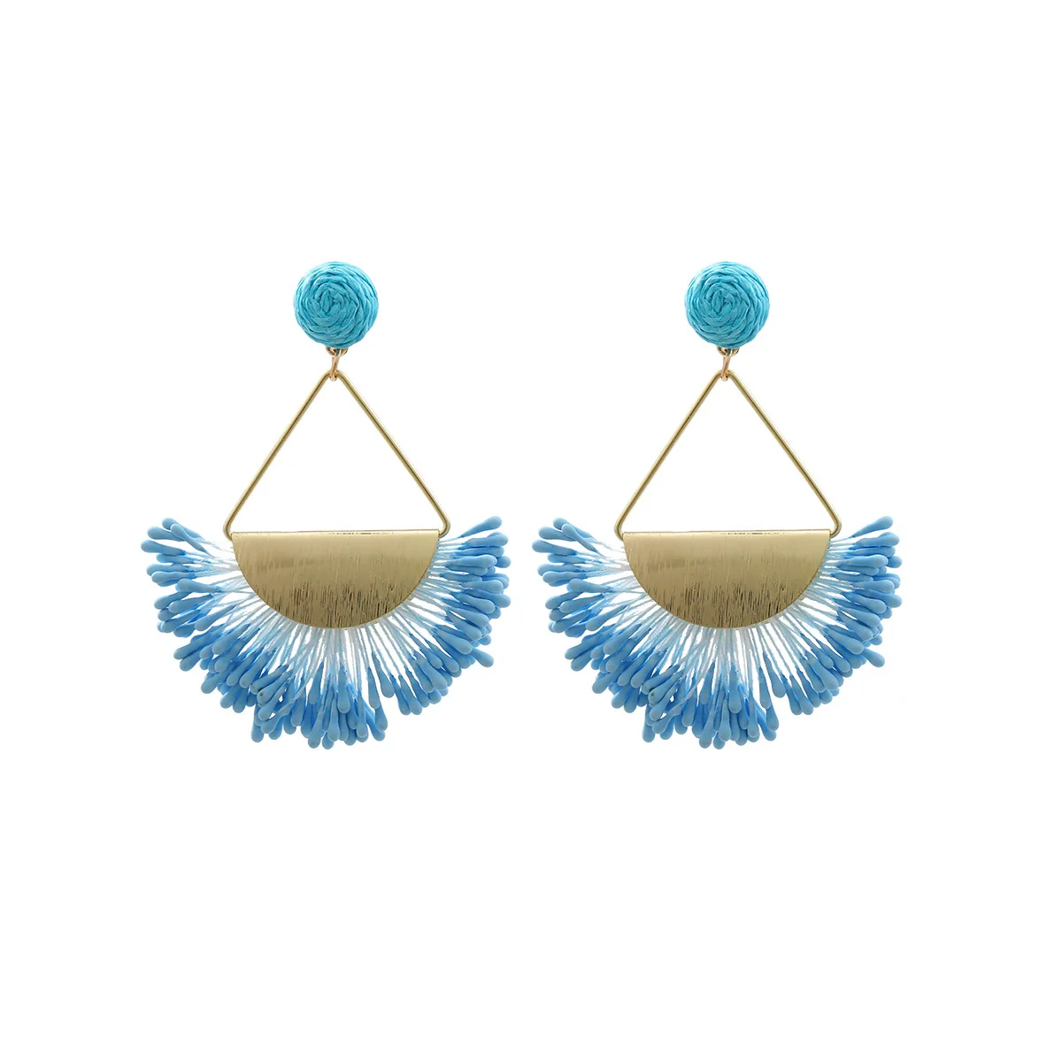 Wholesale Tassel Earrings Zinc Alloy Geometric Hand Knitted Retro Style - Image 6