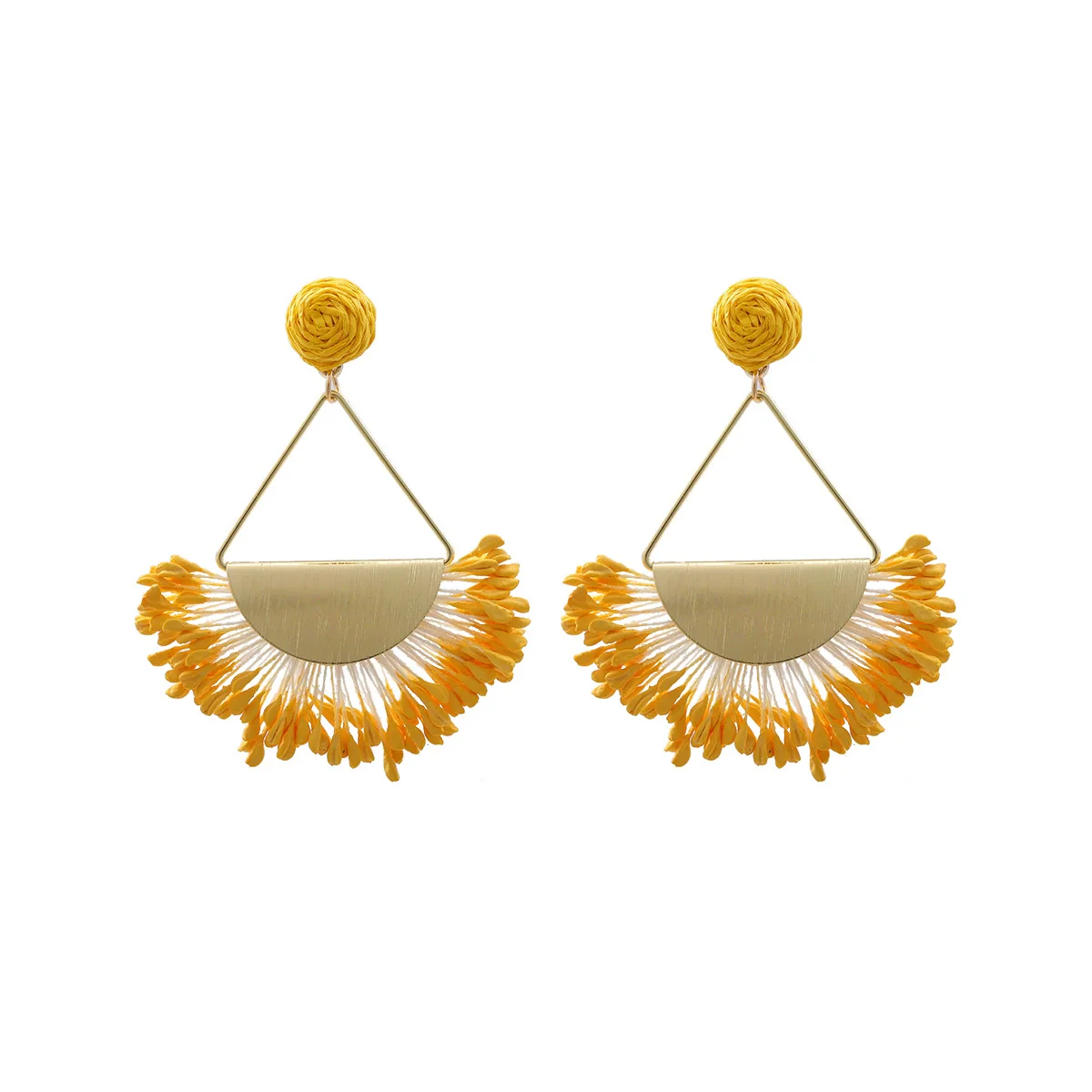 Wholesale Tassel Earrings Zinc Alloy Geometric Hand Knitted Retro Style - Image 7