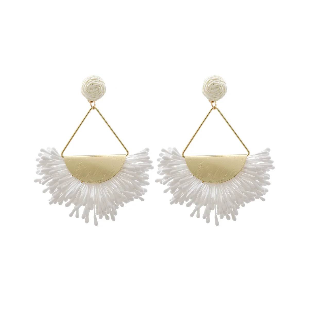 Wholesale Tassel Earrings Zinc Alloy Geometric Hand Knitted Retro Style - Image 8
