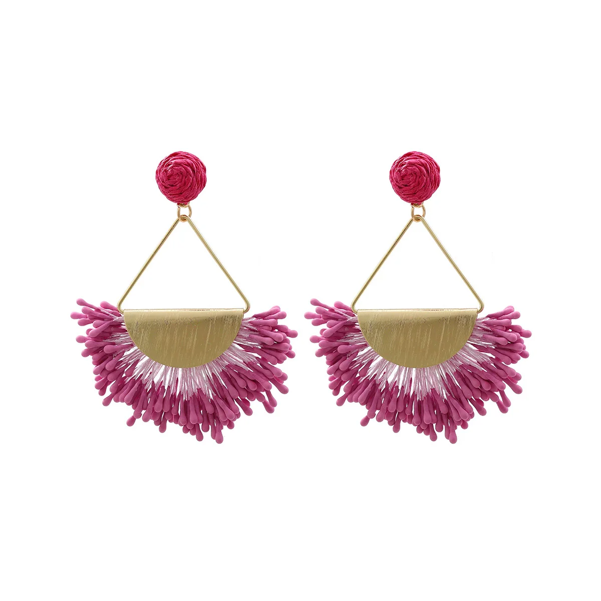 Wholesale Tassel Earrings Zinc Alloy Geometric Hand Knitted Retro Style - Image 9