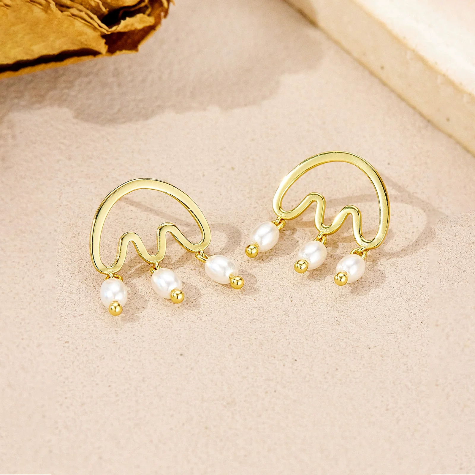 Wholesale Tassel Pearl Pendant Light Luxury Style 925 Sterling Silver Geometric Electroplated For Women - Image 3