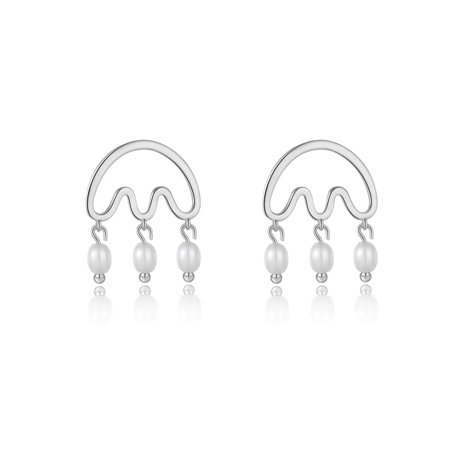 Wholesale Tassel Pearl Pendant Light Luxury Style 925 Sterling Silver Geometric Electroplated For Women - Image 5