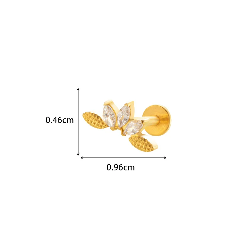 Wholesale Titanium Alloy Heart Shape Butterfly Inner Teeth Screw Lip Nail Lever Ear Bone Nail Fashion Cartilage Puncture Earrings For Women With Electroplating Treatment - Image 12