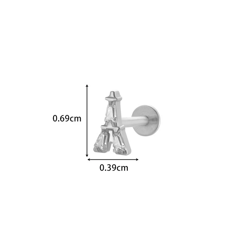 Wholesale Titanium Alloy Heart Shape Butterfly Inner Teeth Screw Lip Nail Lever Ear Bone Nail Fashion Cartilage Puncture Earrings For Women With Electroplating Treatment - Image 13