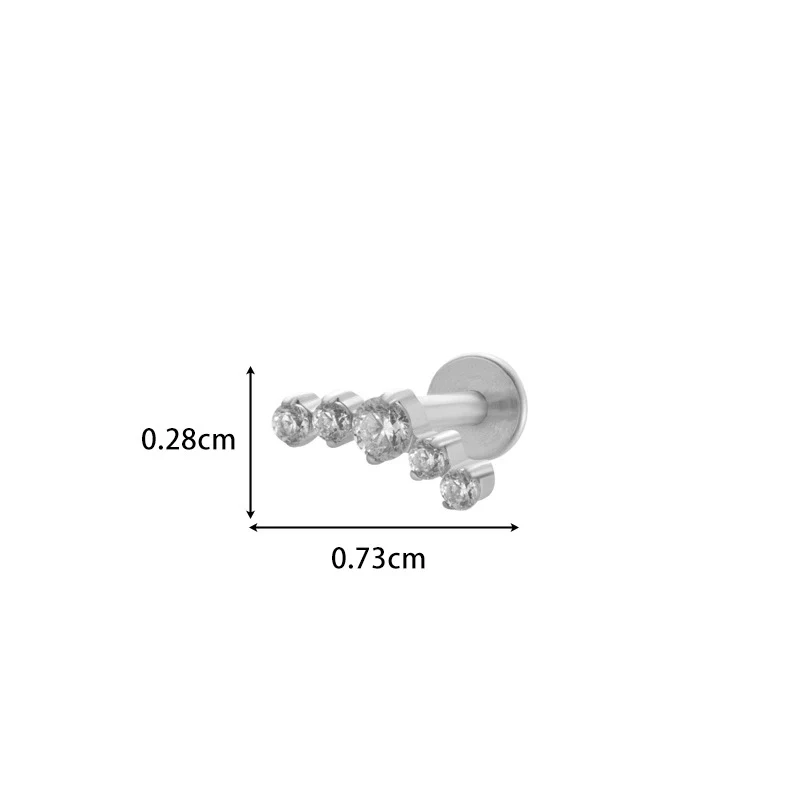 Wholesale Titanium Alloy Heart Shape Butterfly Inner Teeth Screw Lip Nail Lever Ear Bone Nail Fashion Cartilage Puncture Earrings For Women With Electroplating Treatment - Image 14