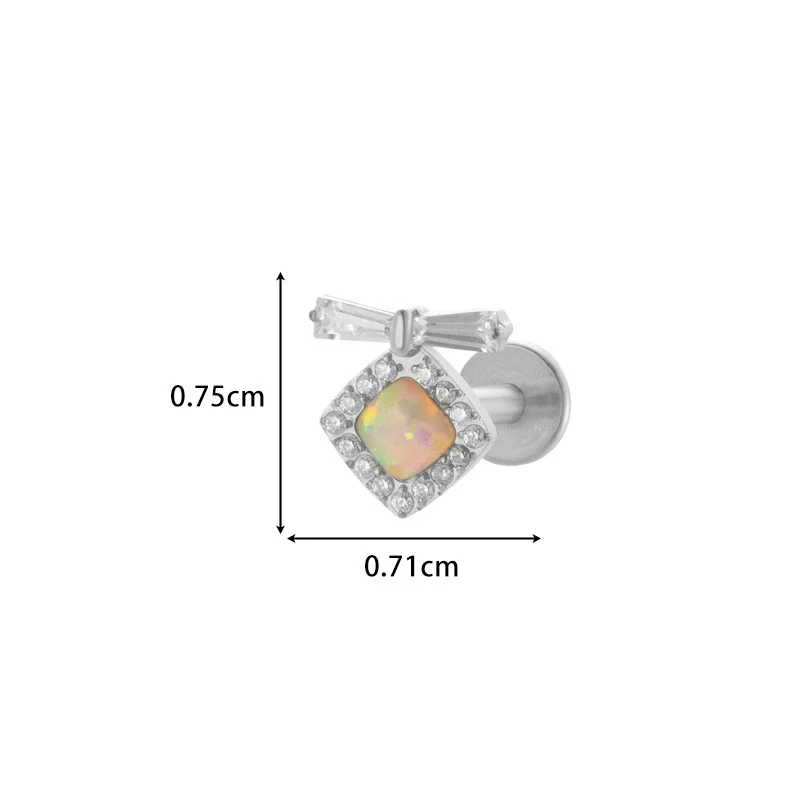 Wholesale Titanium Alloy Heart Shape Butterfly Inner Teeth Screw Lip Nail Lever Ear Bone Nail Fashion Cartilage Puncture Earrings For Women With Electroplating Treatment - Image 16