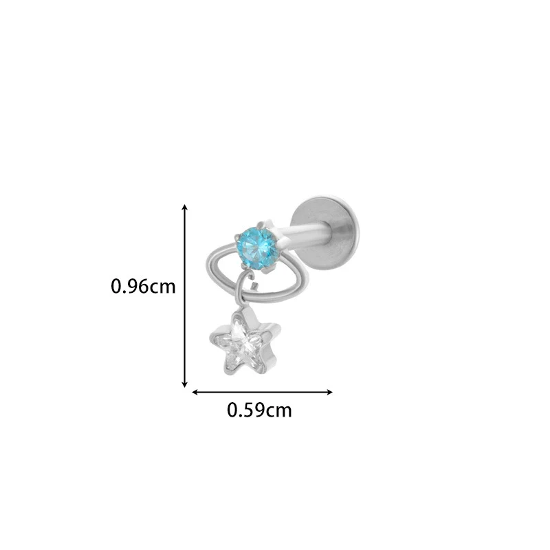 Wholesale Titanium Alloy Heart Shape Butterfly Inner Teeth Screw Lip Nail Lever Ear Bone Nail Fashion Cartilage Puncture Earrings For Women With Electroplating Treatment - Image 18
