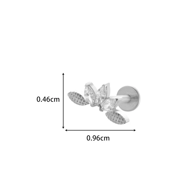 Wholesale Titanium Alloy Heart Shape Butterfly Inner Teeth Screw Lip Nail Lever Ear Bone Nail Fashion Cartilage Puncture Earrings For Women With Electroplating Treatment - Image 19