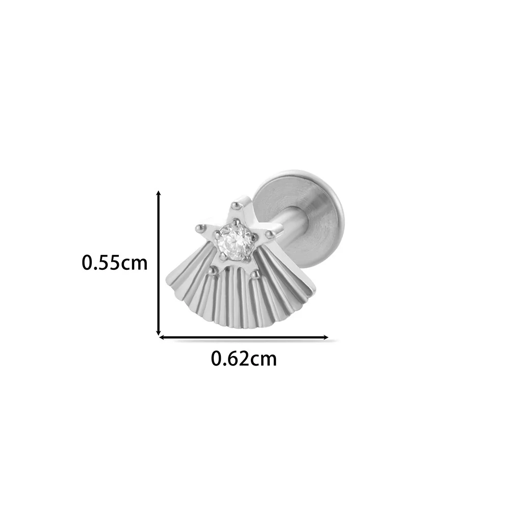 Wholesale Titanium Alloy Heart Shape Electroplated Women's Cartilage Puncture Earrings - Image 7