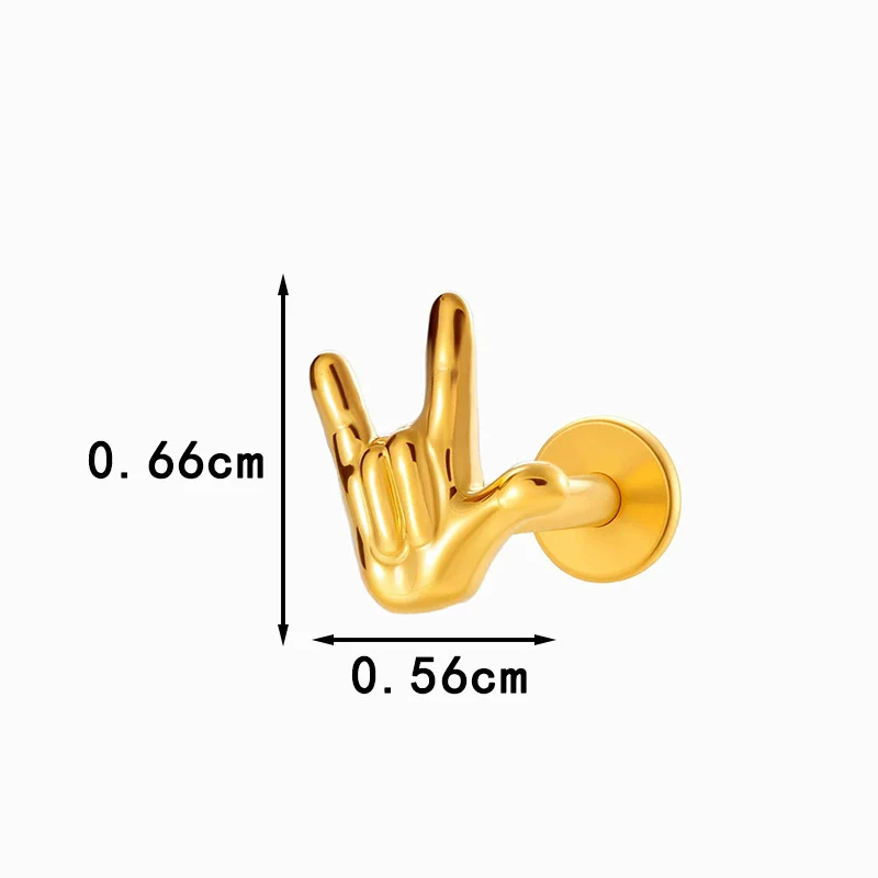 Wholesale Titanium Alloy Heart Shape Piercing Jewelry For Women Electroplated Inner Tooth Screw Rod Lip Nail Ear Bone Nail - Image 10
