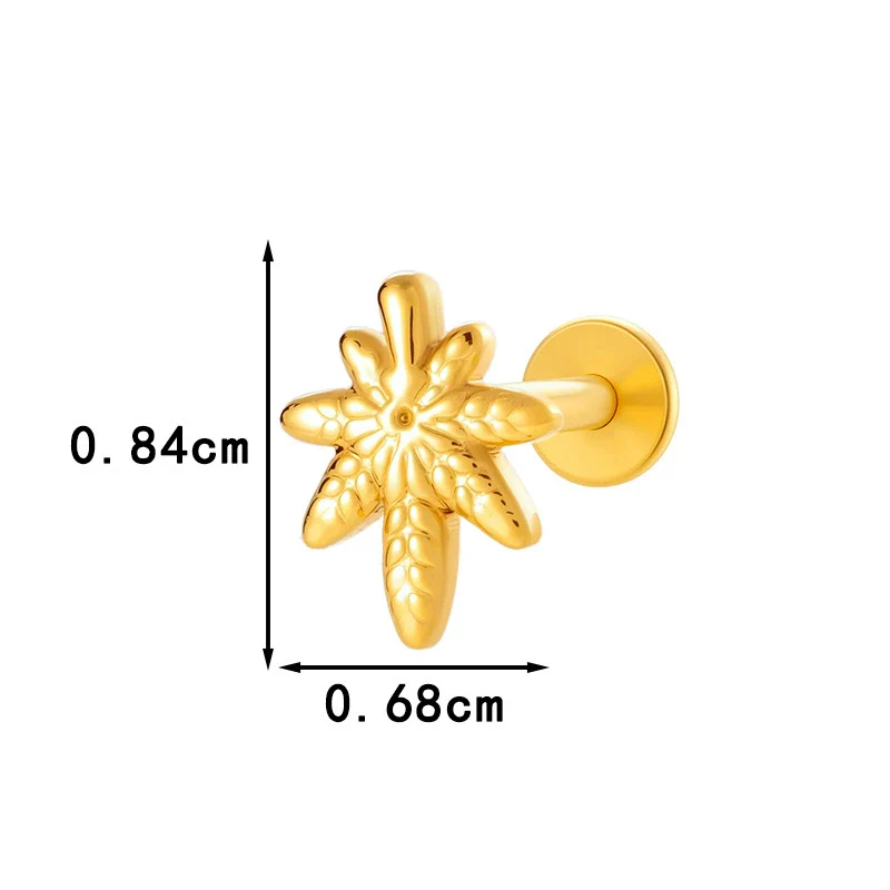 Wholesale Titanium Alloy Heart Shape Piercing Jewelry For Women Electroplated Inner Tooth Screw Rod Lip Nail Ear Bone Nail - Image 11