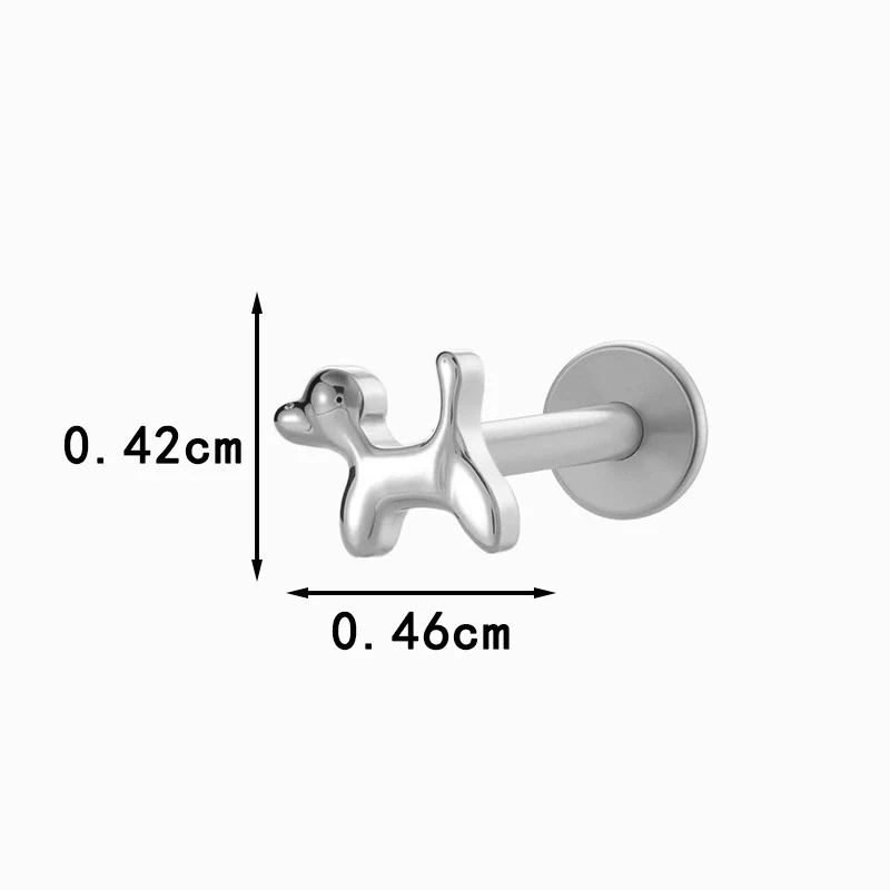Wholesale Titanium Alloy Heart Shape Piercing Jewelry For Women Electroplated Inner Tooth Screw Rod Lip Nail Ear Bone Nail - Image 12