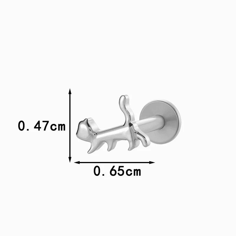 Wholesale Titanium Alloy Heart Shape Piercing Jewelry For Women Electroplated Inner Tooth Screw Rod Lip Nail Ear Bone Nail - Image 15