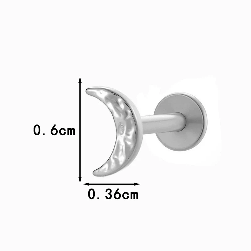 Wholesale Titanium Alloy Heart Shape Piercing Jewelry For Women Electroplated Inner Tooth Screw Rod Lip Nail Ear Bone Nail - Image 16
