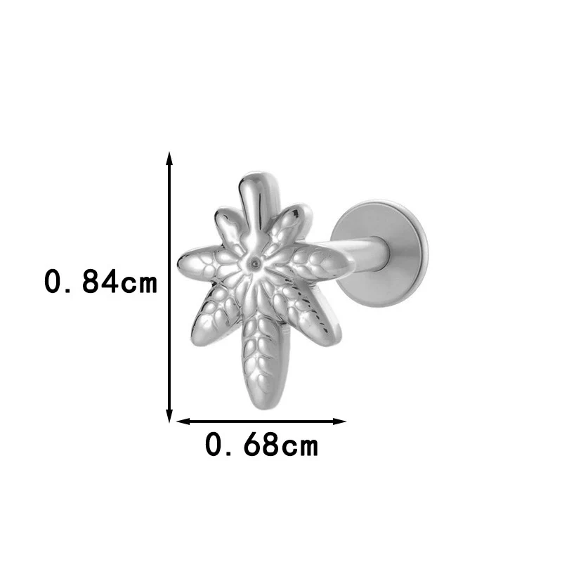 Wholesale Titanium Alloy Heart Shape Piercing Jewelry For Women Electroplated Inner Tooth Screw Rod Lip Nail Ear Bone Nail - Image 18