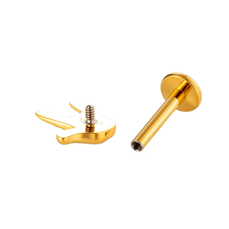 Wholesale Titanium Alloy Heart Shape Piercing Jewelry For Women Electroplated Inner Tooth Screw Rod Lip Nail Ear Bone Nail - Image 4