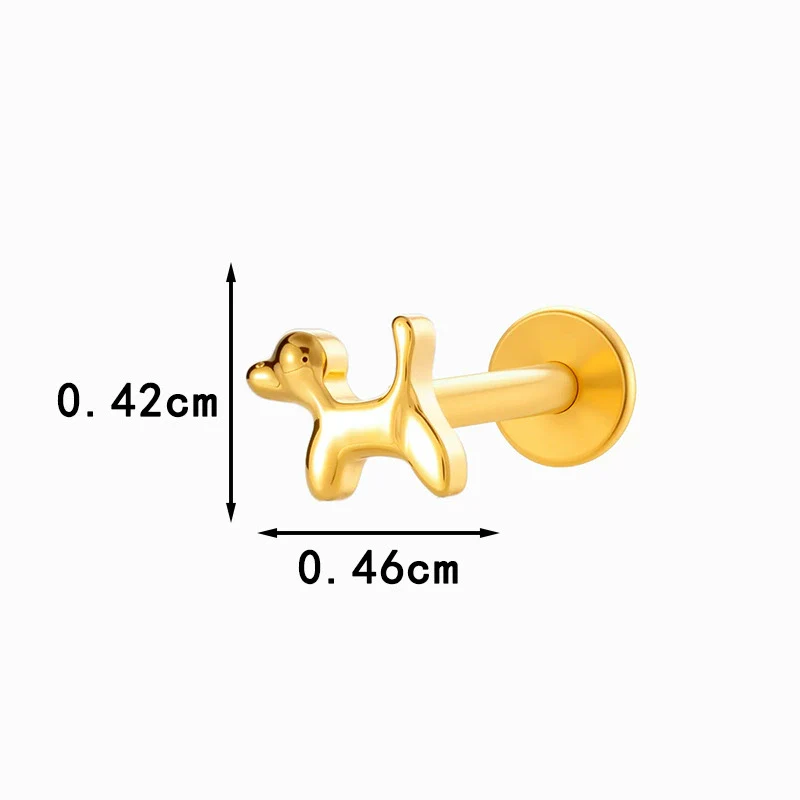 Wholesale Titanium Alloy Heart Shape Piercing Jewelry For Women Electroplated Inner Tooth Screw Rod Lip Nail Ear Bone Nail - Image 5