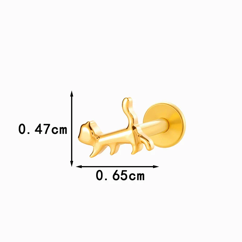 Wholesale Titanium Alloy Heart Shape Piercing Jewelry For Women Electroplated Inner Tooth Screw Rod Lip Nail Ear Bone Nail - Image 8