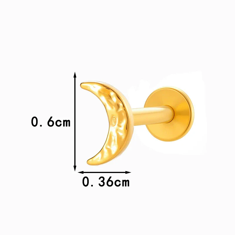 Wholesale Titanium Alloy Heart Shape Piercing Jewelry For Women Electroplated Inner Tooth Screw Rod Lip Nail Ear Bone Nail - Image 9