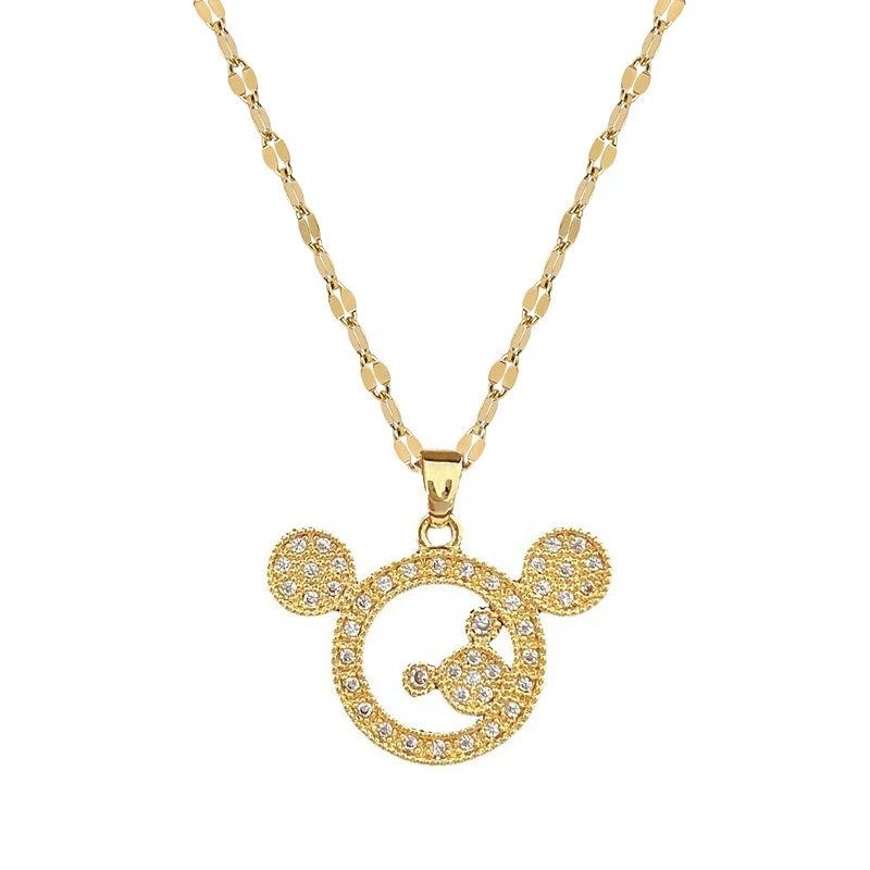 Wholesale Titanium Steel And Copper Light Luxury Geometric Mouse Pendant Necklace With Electroplating For Unisex - Image 5