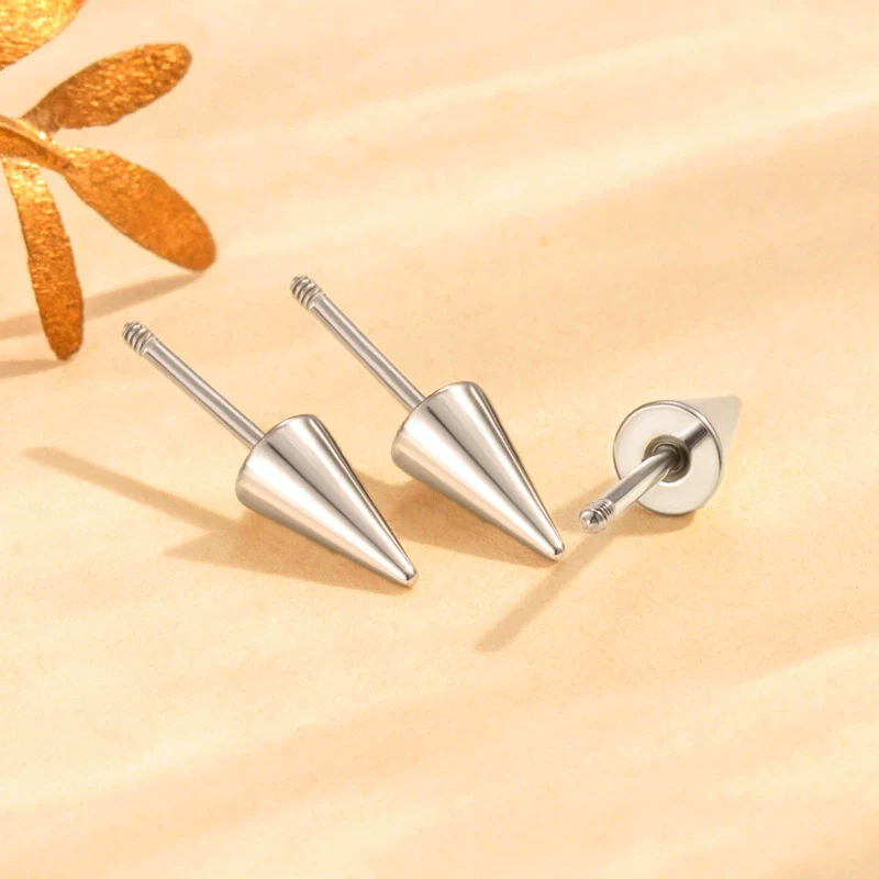 Wholesale Titanium Steel And Stainless Steel Ear Screw Rod With Pointed Cone Ear Plug And Spiral Ear Needle Accessories - Image 4