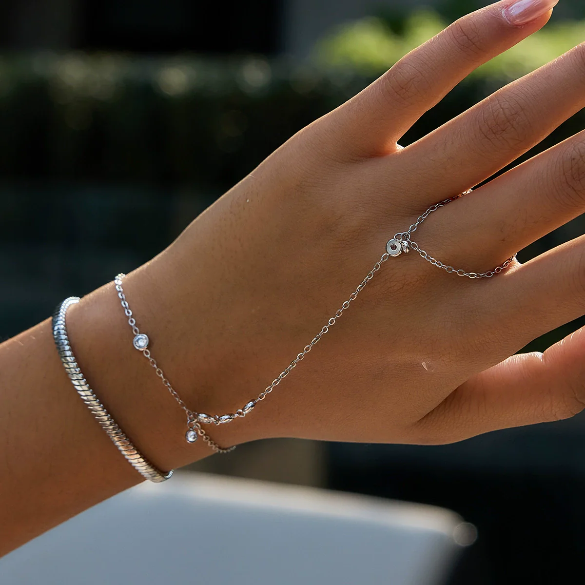 Wholesale Titanium Steel And Stainless Steel Geometric Electroplated Necklace And Bracelet Jewelry For Women - Image 3