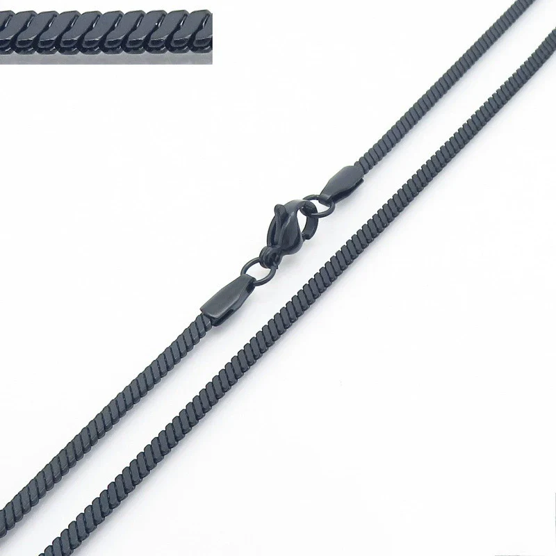 Wholesale Titanium Steel And Stainless Steel Geometric Snake Bone Chain Hiphop Necklace With 18K Gold Vacuum Electroplating - Image 20
