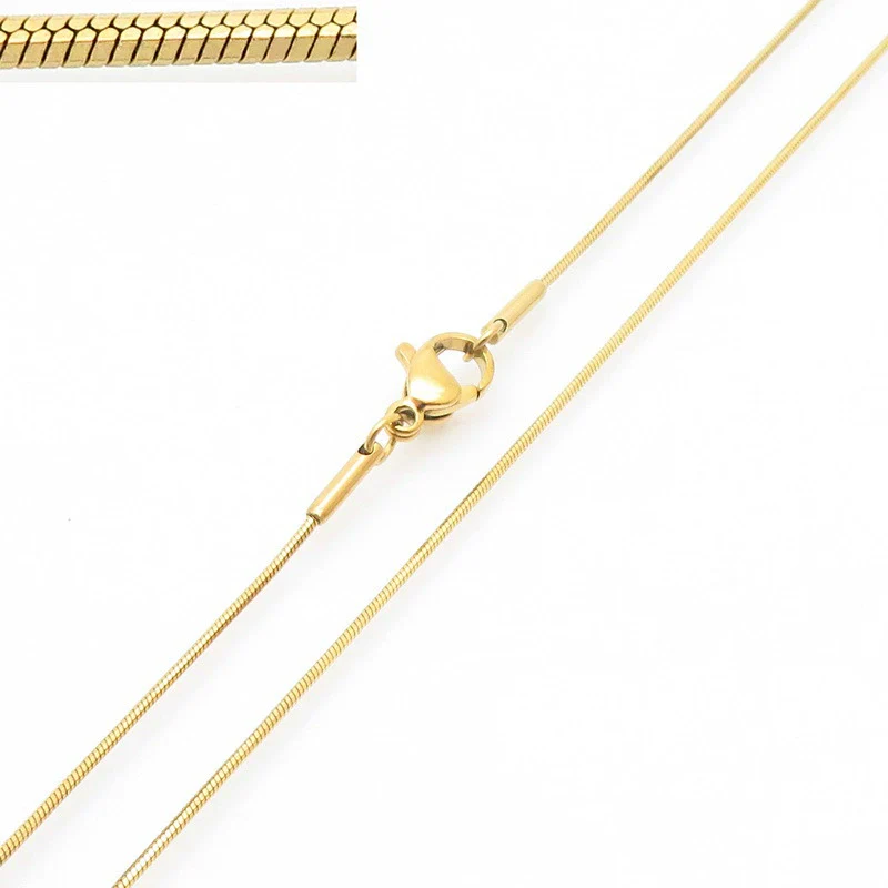 Wholesale Titanium Steel And Stainless Steel Geometric Snake Bone Chain Hiphop Necklace With 18K Gold Vacuum Electroplating - Image 6