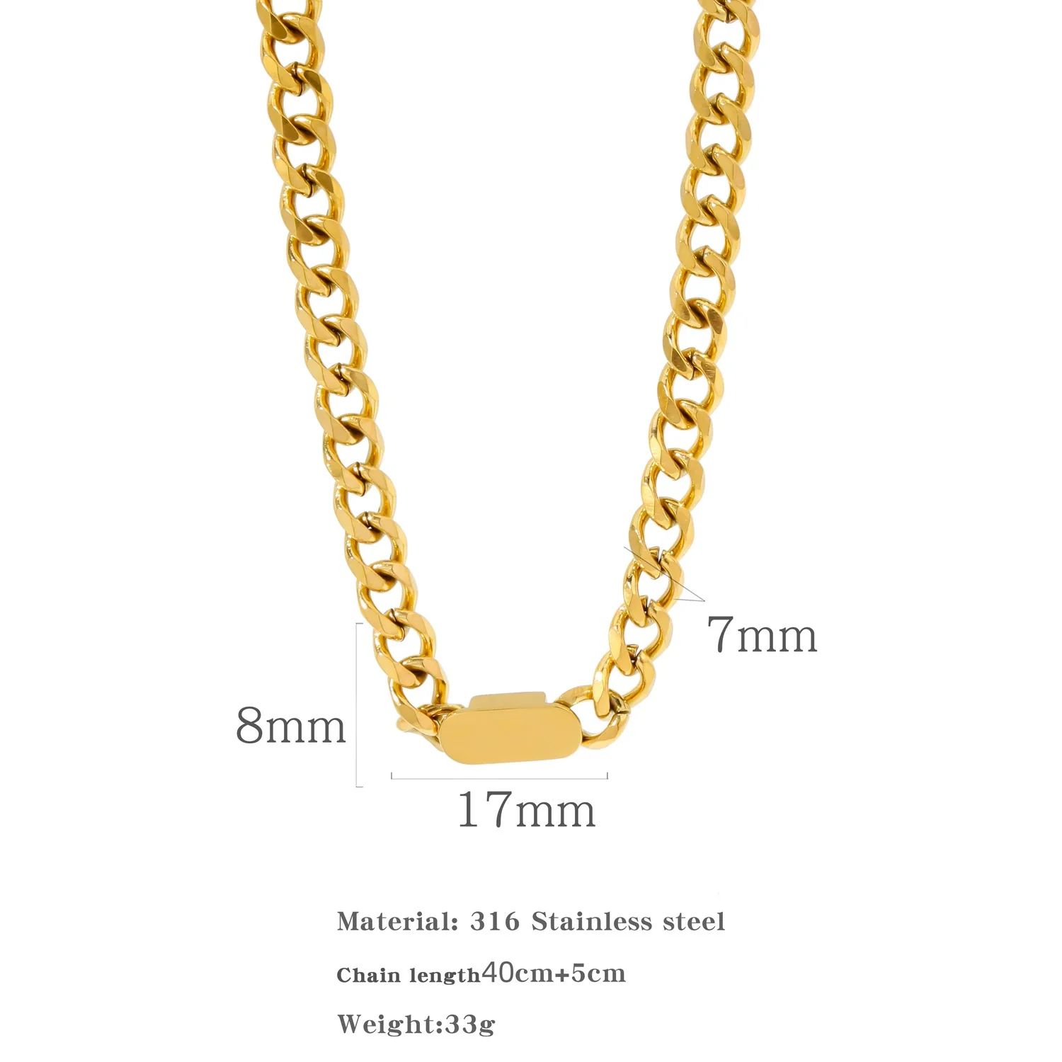 Wholesale Titanium Steel And Stainless Steel Geometric Style Electroplated Heavy Industry Thick Chain Bracelet For Women And Unisex - Image 8