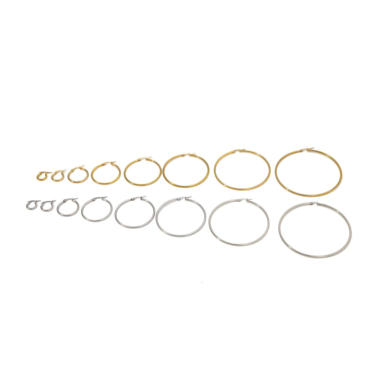 Wholesale Titanium Steel And Stainless Steel Hollow Crescent Earrings With 18K Gold Electroplating - Image 5