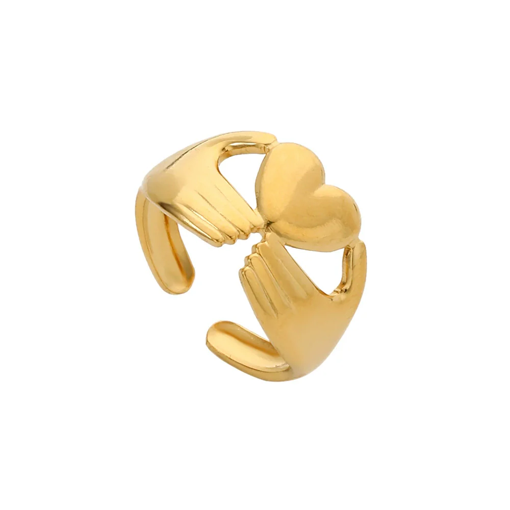 Wholesale Titanium Steel And Stainless Steel Opening Ring Geometric Style Electroplated For Women And Couples - Image 6