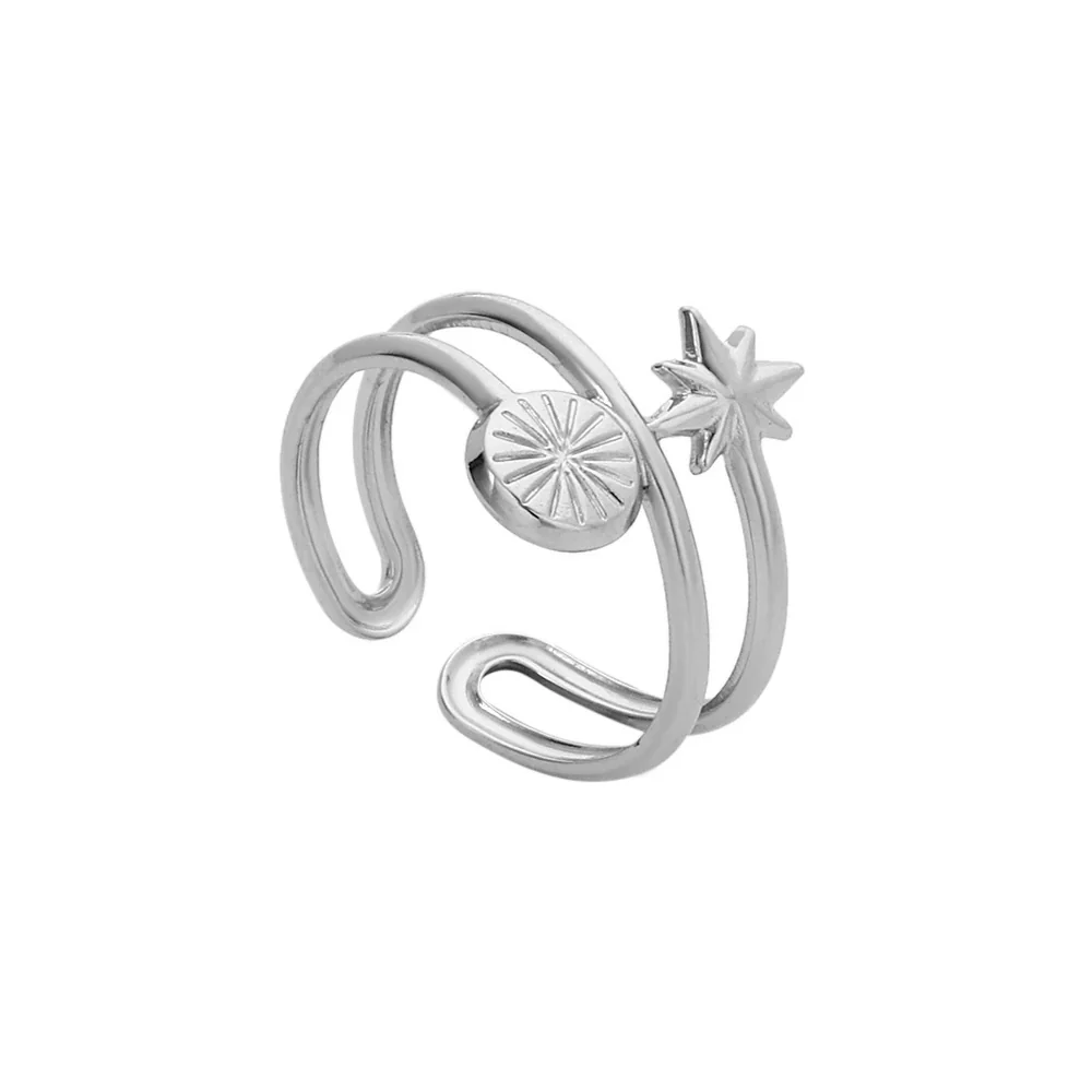 Wholesale Titanium Steel And Stainless Steel Opening Ring Geometric Style Electroplated For Women And Couples - Image 8