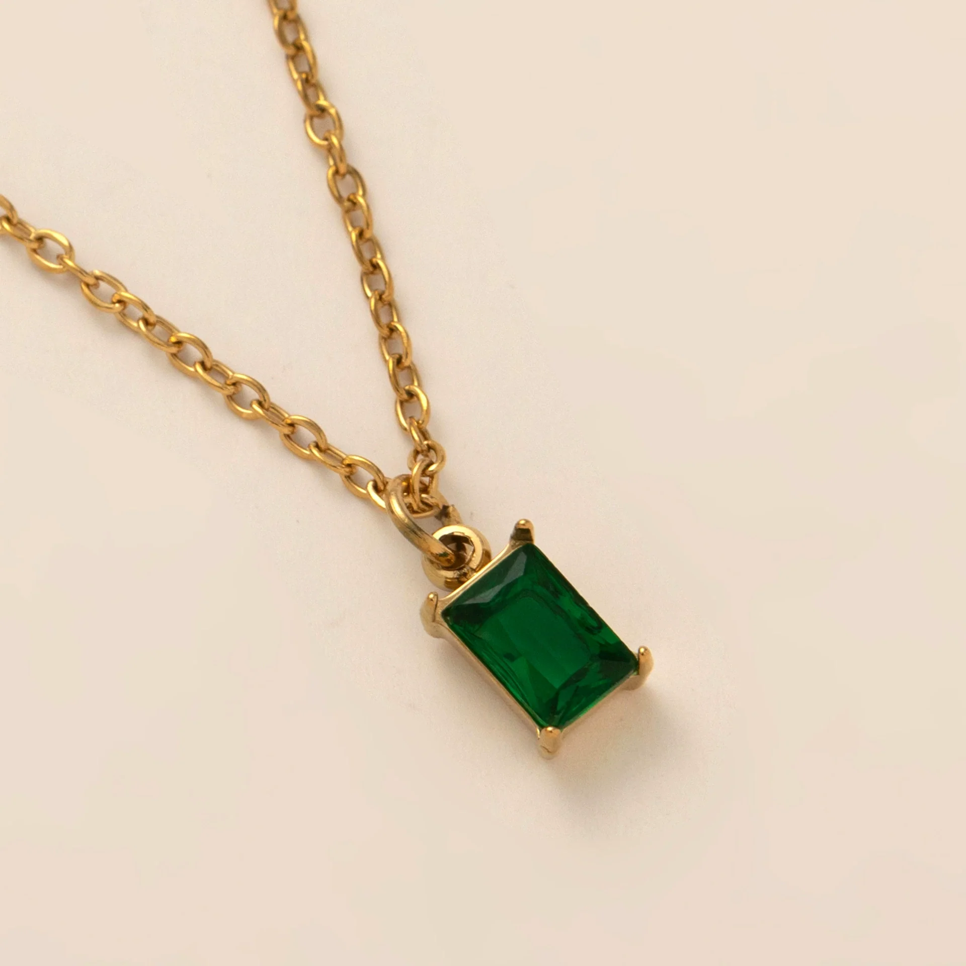 Wholesale Titanium Steel And Stainless Steel Retro Geometric Ochain Necklace With December Birthstone Pendant Plated In 18K Gold Color Unisex - Image 10