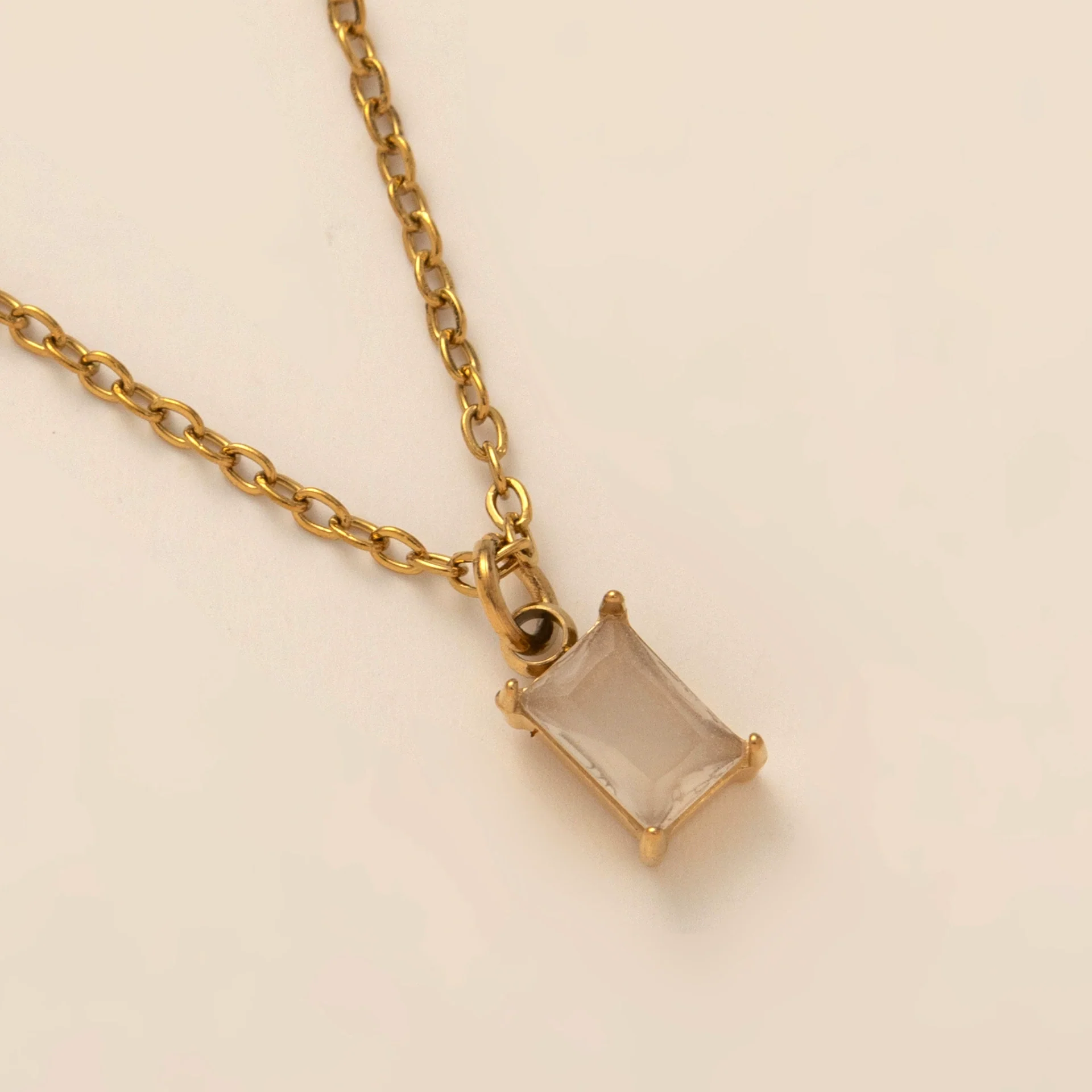 Wholesale Titanium Steel And Stainless Steel Retro Geometric Ochain Necklace With December Birthstone Pendant Plated In 18K Gold Color Unisex - Image 11