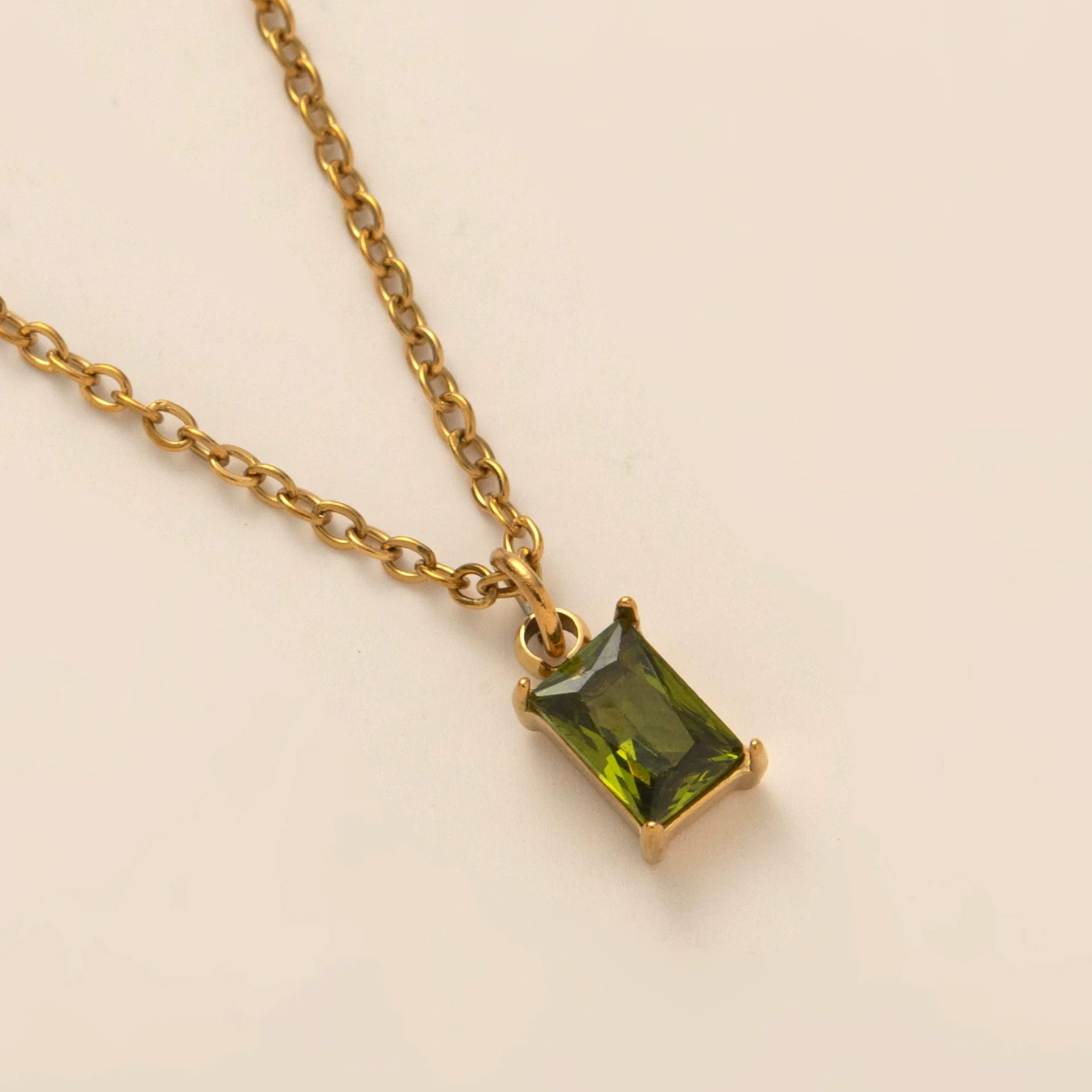Wholesale Titanium Steel And Stainless Steel Retro Geometric Ochain Necklace With December Birthstone Pendant Plated In 18K Gold Color Unisex - Image 13
