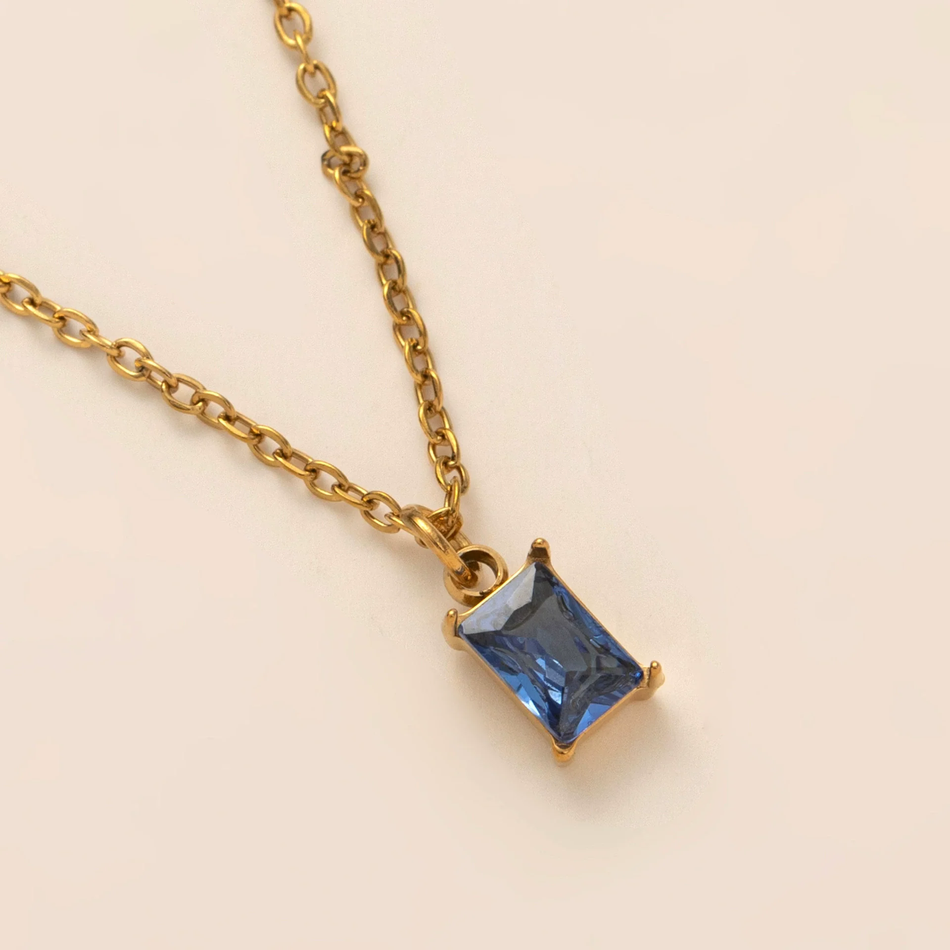 Wholesale Titanium Steel And Stainless Steel Retro Geometric Ochain Necklace With December Birthstone Pendant Plated In 18K Gold Color Unisex - Image 14