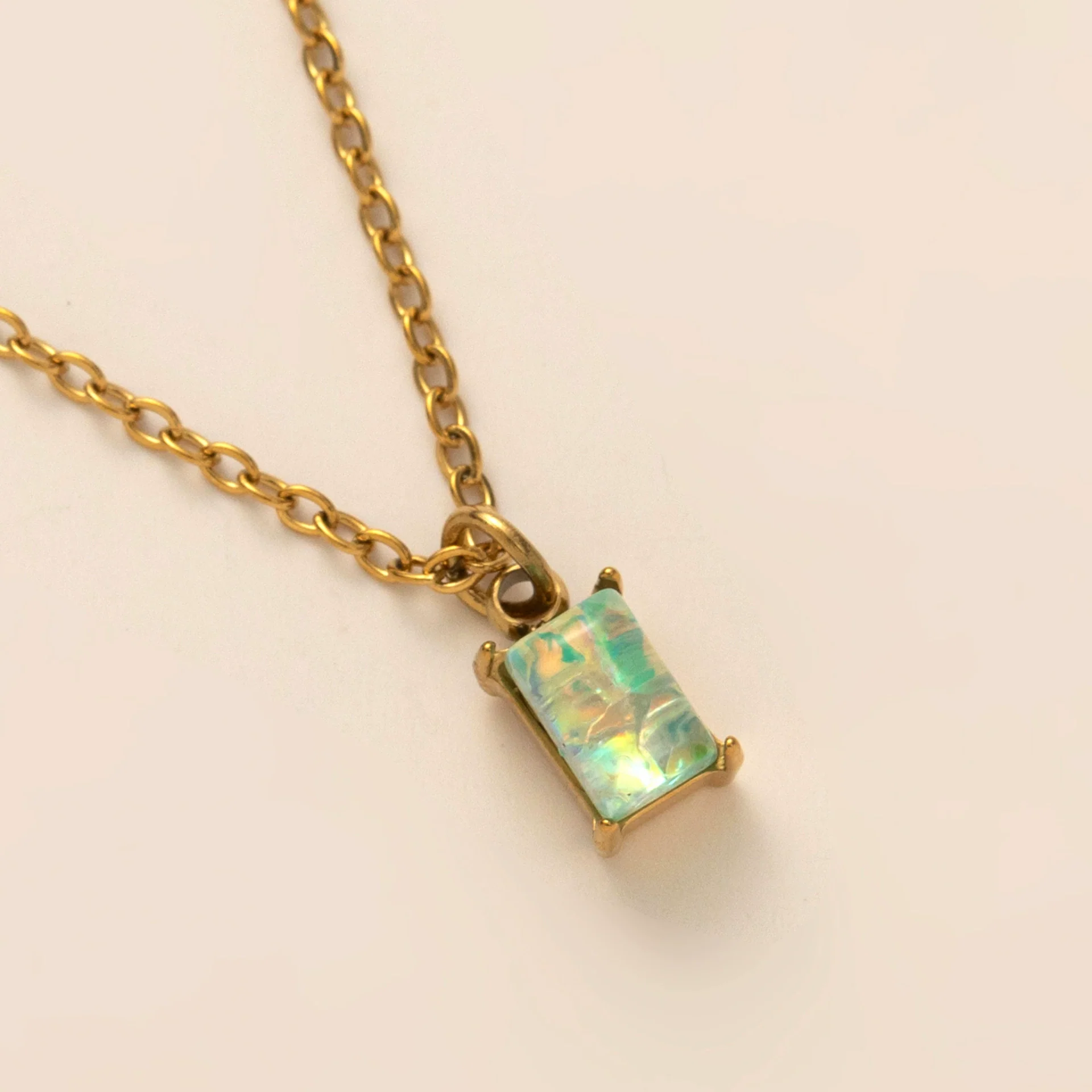 Wholesale Titanium Steel And Stainless Steel Retro Geometric Ochain Necklace With December Birthstone Pendant Plated In 18K Gold Color Unisex - Image 15