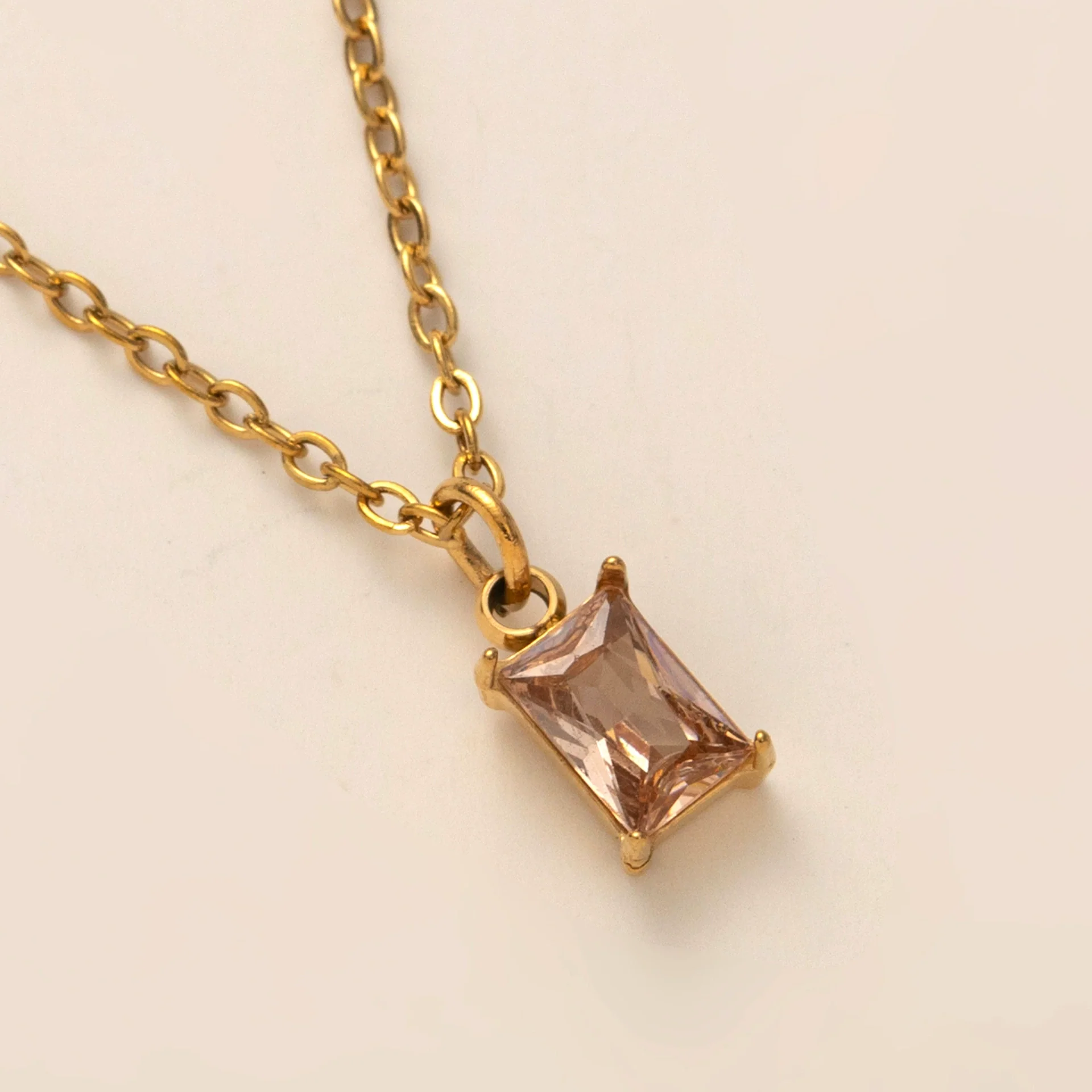 Wholesale Titanium Steel And Stainless Steel Retro Geometric Ochain Necklace With December Birthstone Pendant Plated In 18K Gold Color Unisex - Image 16