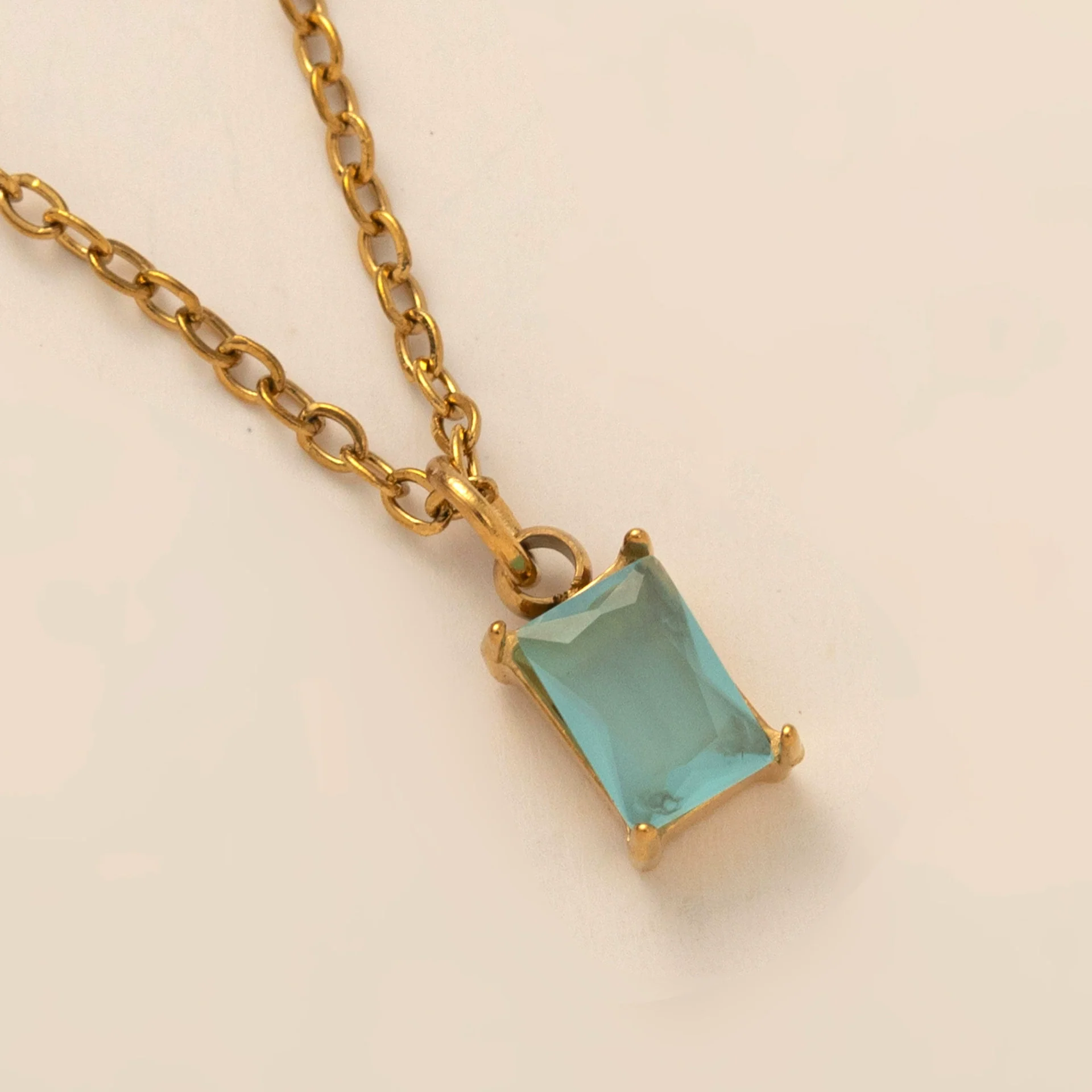 Wholesale Titanium Steel And Stainless Steel Retro Geometric Ochain Necklace With December Birthstone Pendant Plated In 18K Gold Color Unisex - Image 17