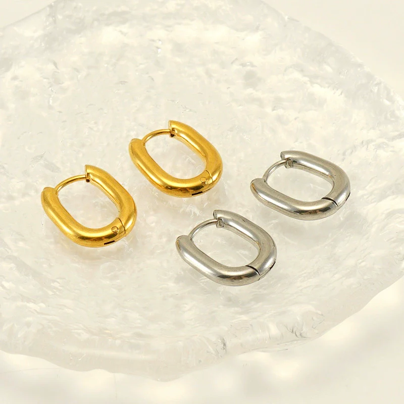 Wholesale 316L Stainless Steel And 316L Stainless Steel Simple Geometric Electroplated Flower Coil Earrings Unisex - Image 4