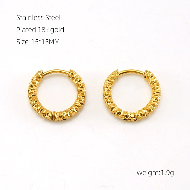 Wholesale 316L Stainless Steel And 316L Stainless Steel Simple Geometric Electroplated Flower Coil Earrings Unisex - Image 8