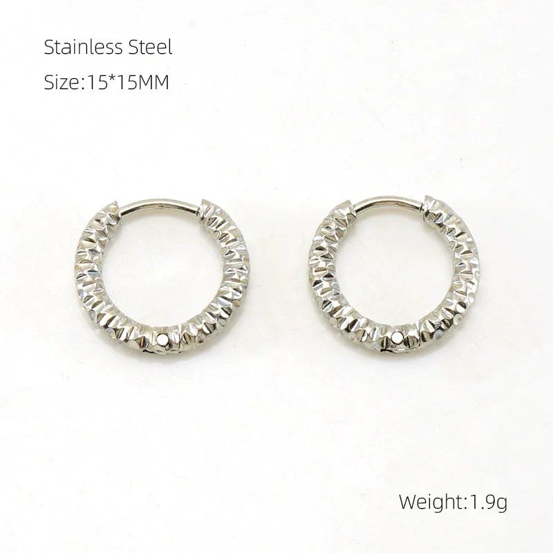 Wholesale 316L Stainless Steel And 316L Stainless Steel Simple Geometric Electroplated Flower Coil Earrings Unisex - Image 9